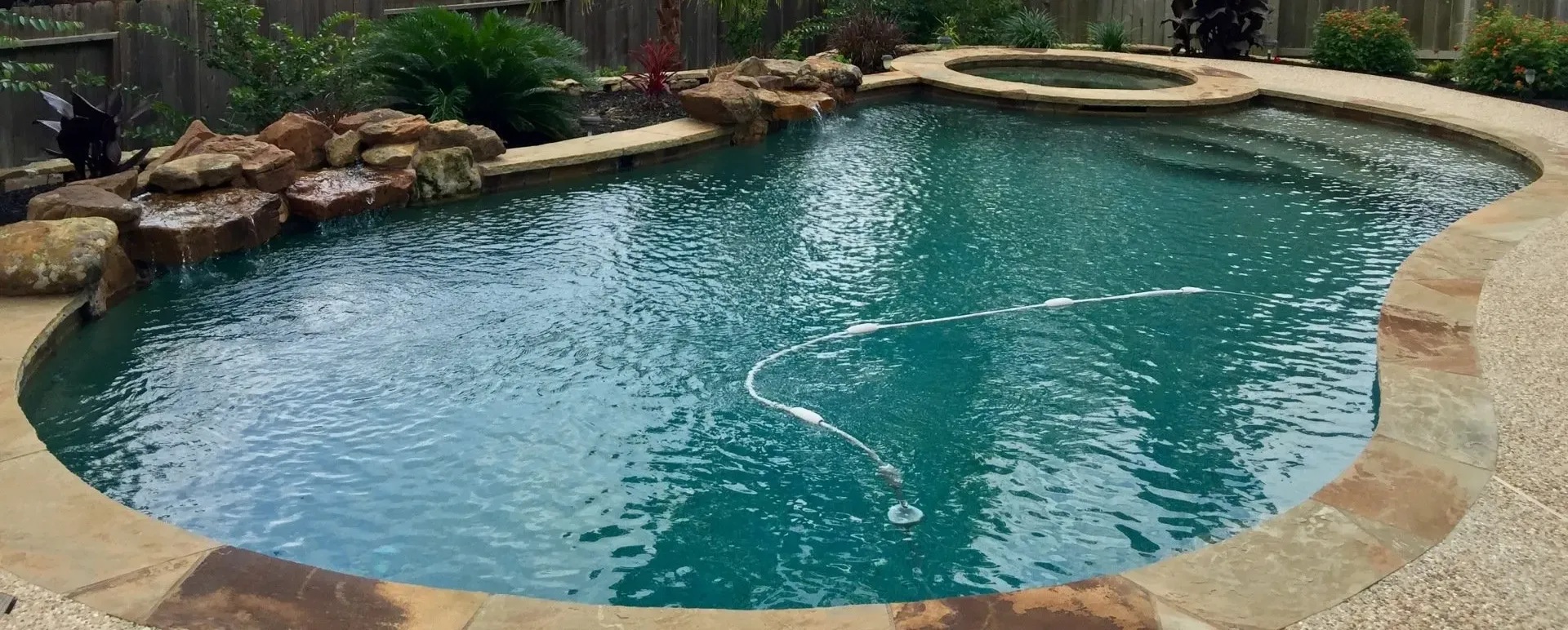 Pool With Stone Edging, Grotto, Hot Tub