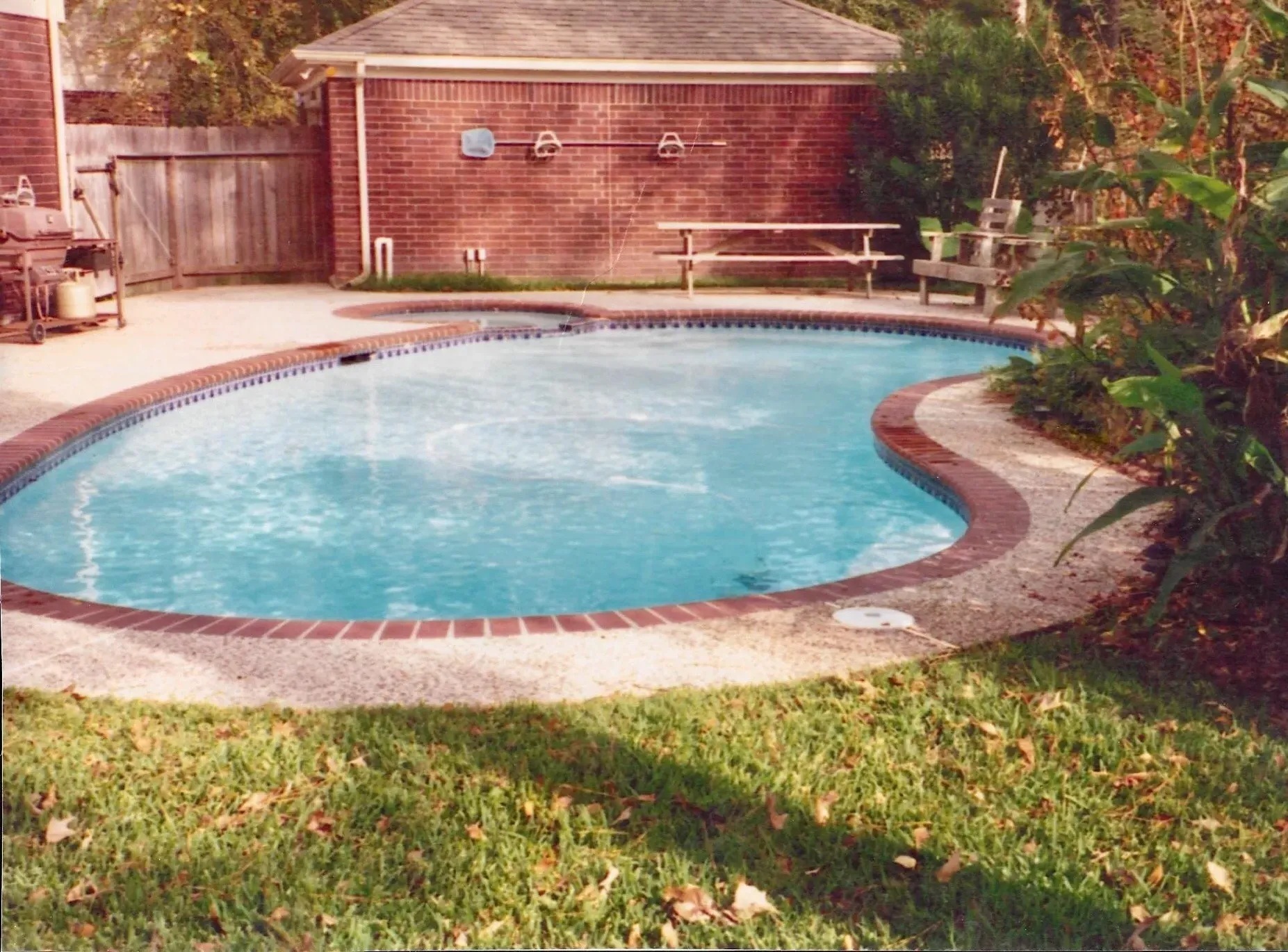 Brick-edged Pool, Hot Tub