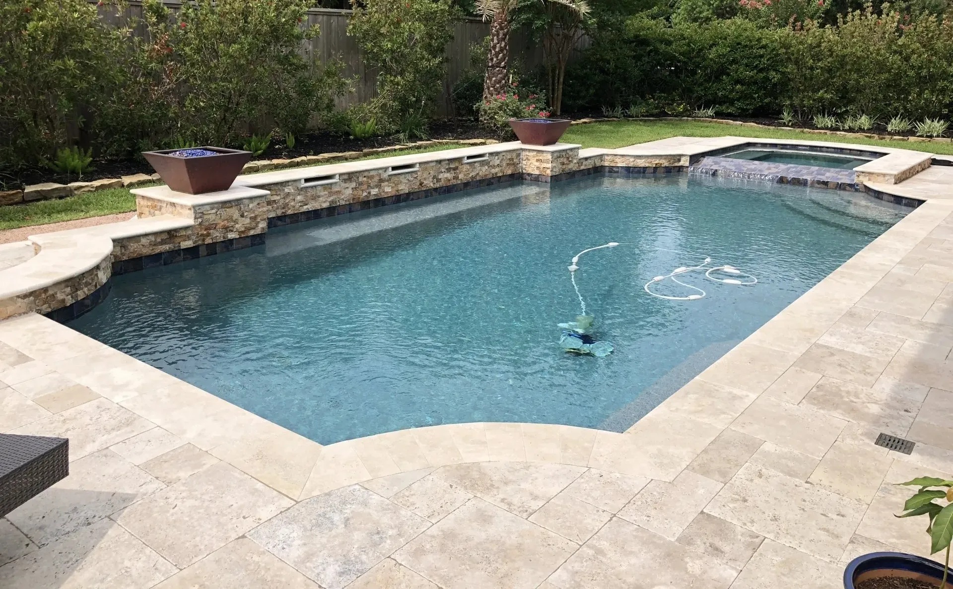 Pool, Hot Tub, Slanted Waterfall