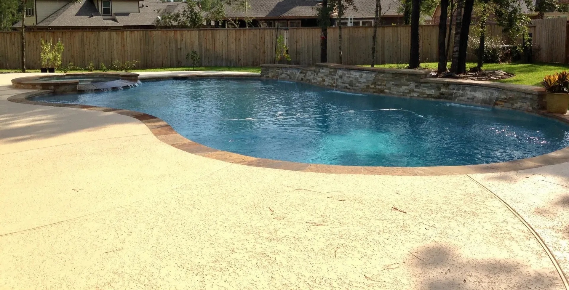 Pool, Stonework, Infinity Hot Tub, Stonework, Waterfalls