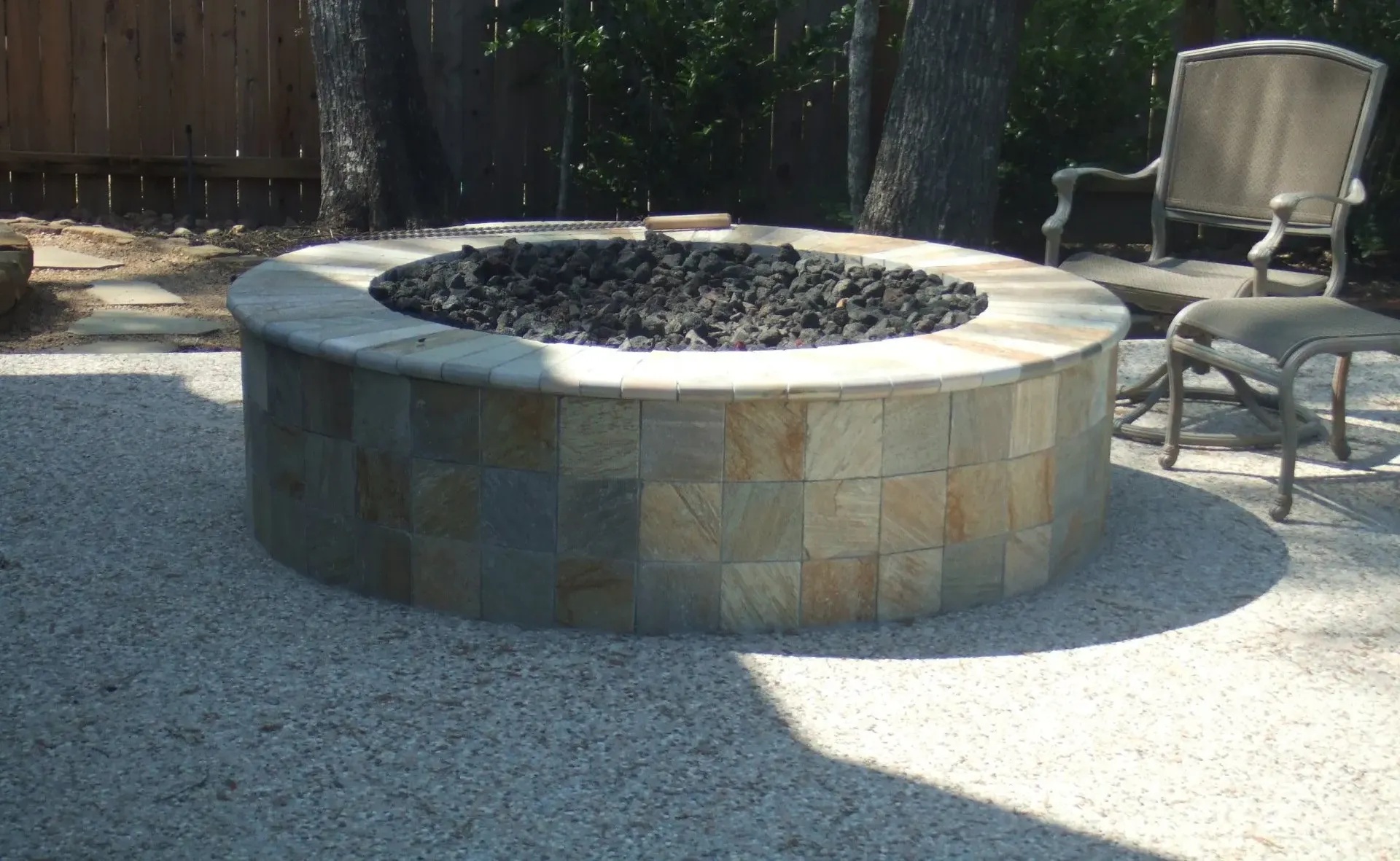 Stone Firepit and Patio