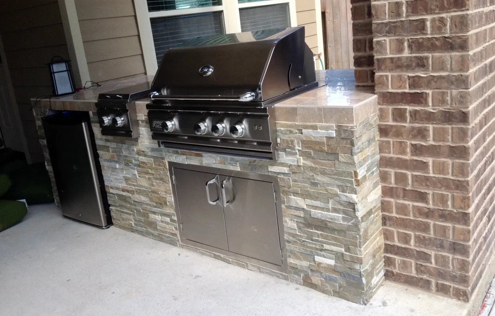 Outdoor BBQ, Stone Storage Area